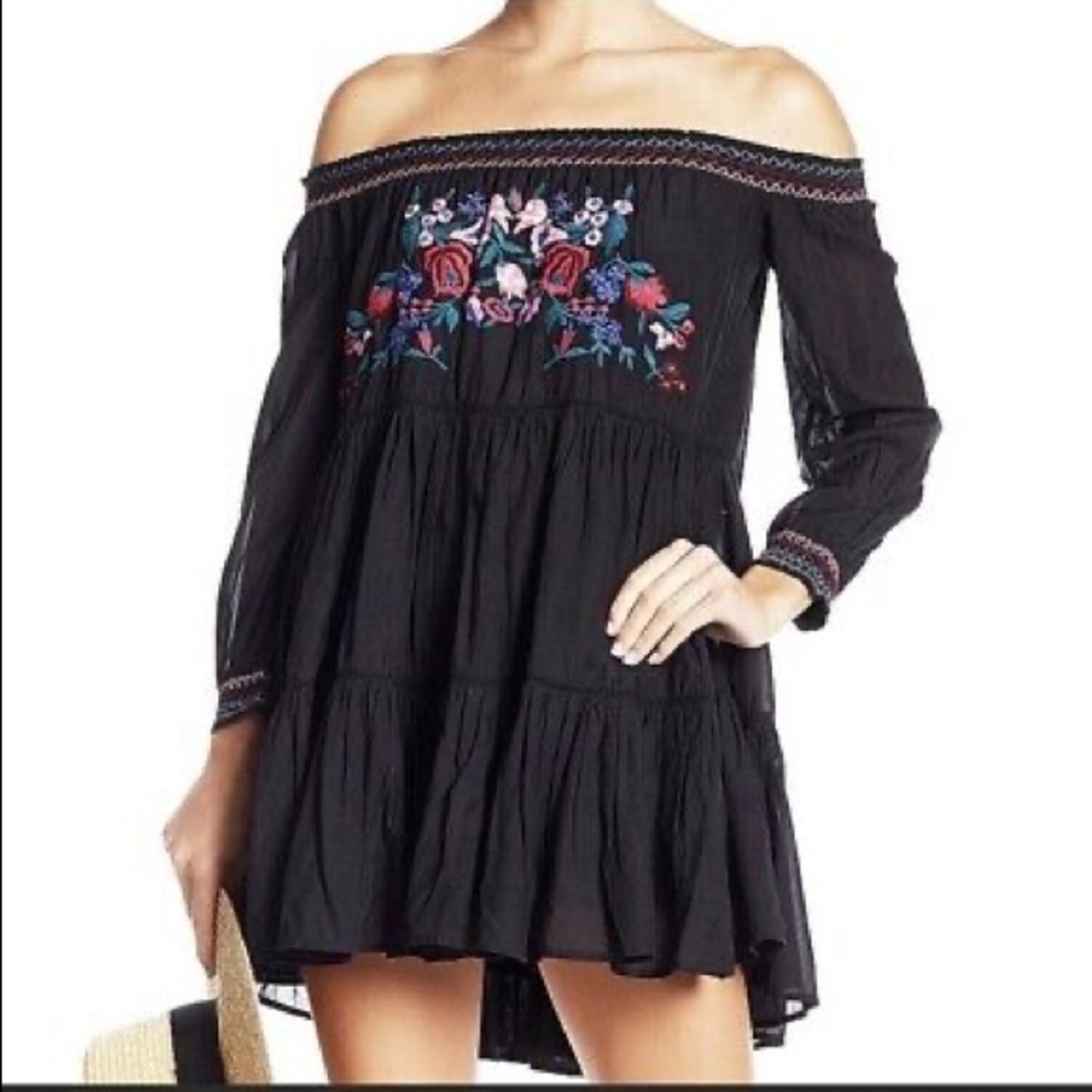 Free People Sun Beams Dress in Black - Picture 4 of 12